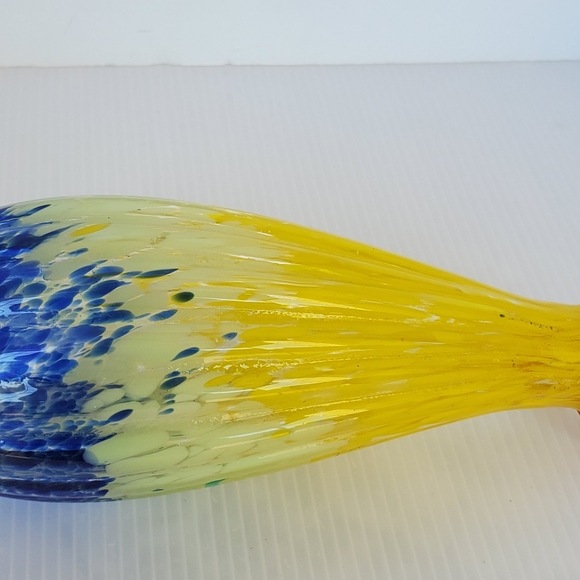 Hand Blown Glass Multicolor Hanging HUMMINGBIRD FEEDER Art Glass 9" Floral Gourd - Picture 9 of 10